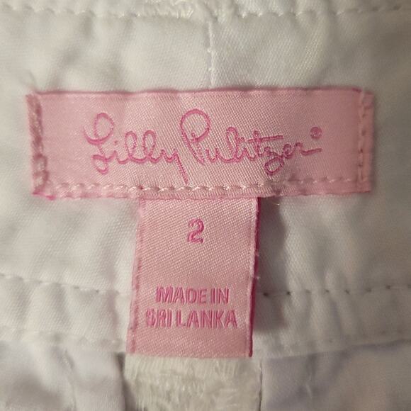 Lilly Pulitzer White Textured Short Women Euro Summer Vacation Clean Girl Size 2 - Picture 3 of 8